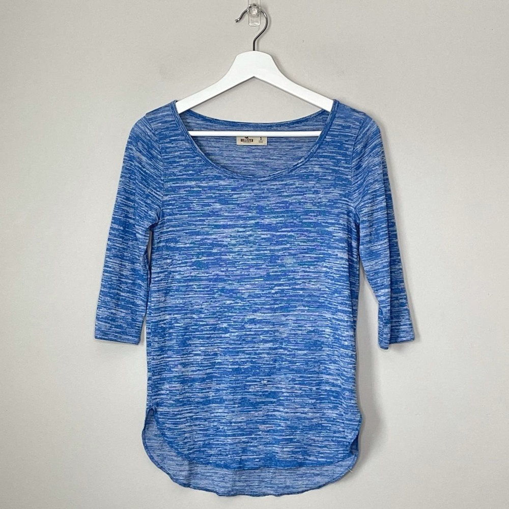 HOLLISTER | Blue‎ Space Dye Scoop Neck Top | S